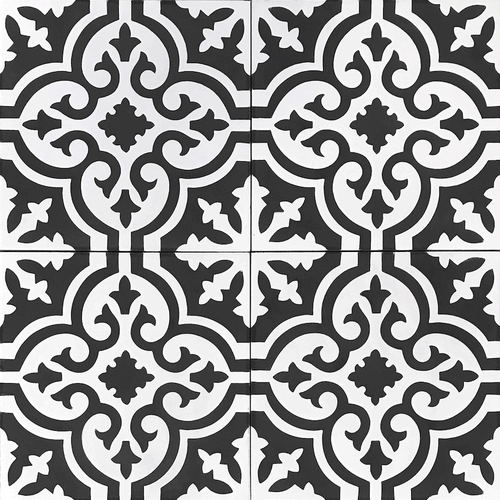 Handmade Cement Tiles Laurent Black