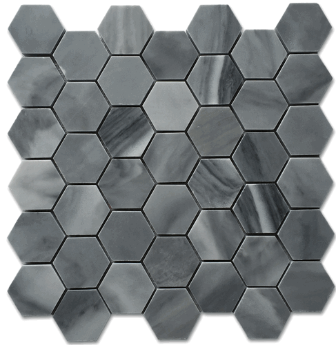 Greystoke 2x2" Hexagon Honeycomb Honed Mosaic Floor Wall Tile