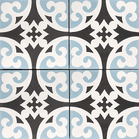 Handmade Cement Tile Leon Black and Blue