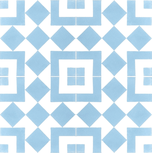 Handmade Cement Tiles Harlequin Blue