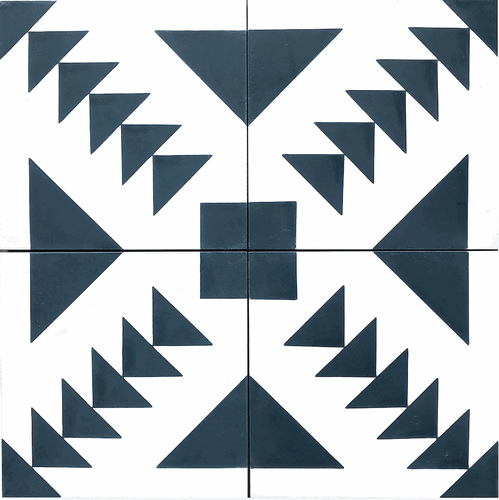 Handmade Cement Tiles Tadla Navy and White