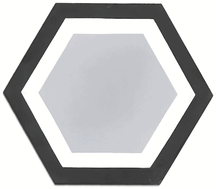 Handmade Encaustic Cement Hexagon Gray Center Tiles