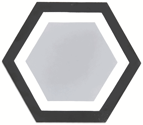 Handmade Encaustic Cement Hexagon Gray Center Tiles