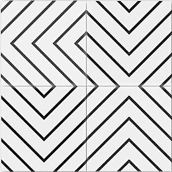 Handmade Cement Maze Labyrinth White Base Black Line