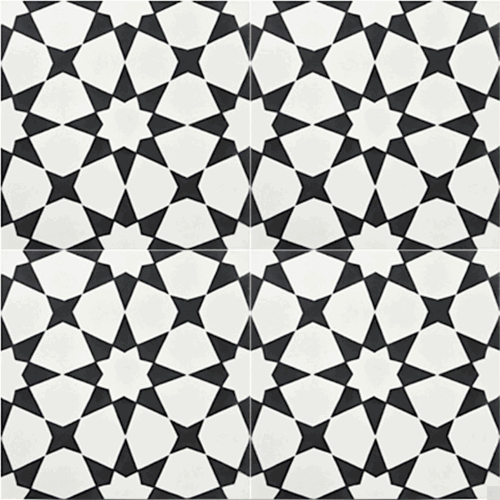 Handmade Encaustic Cement Tiles Medina Black