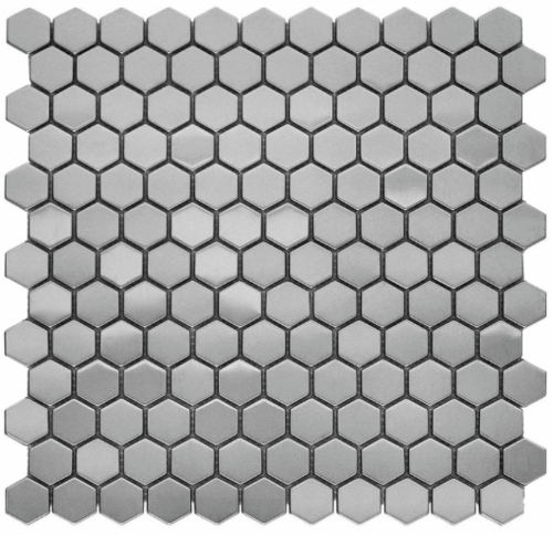 Hexagon Metal 1" Mosaic Stainless Steel Tile