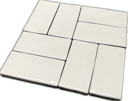 Ivory White 3 x 6" Handcrafted Glazed Premium Tile