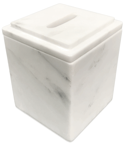Tissue box Cover Honed Carrara Venato Marble