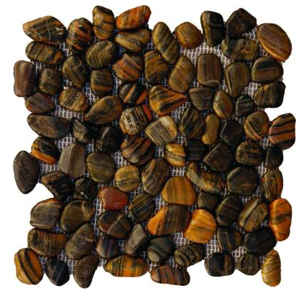 Mixed Pebbles Polished Marble Mesh Mounted Mosaic Tile