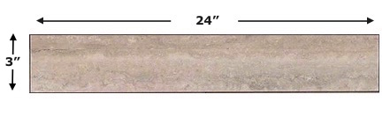 MS International Veneto Gray 3x24 Bullnose Travertine Porcelain Tile