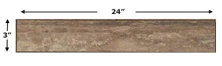 MS International Veneto Noce 3x24 Bullnose Travertine Porcelain Tile