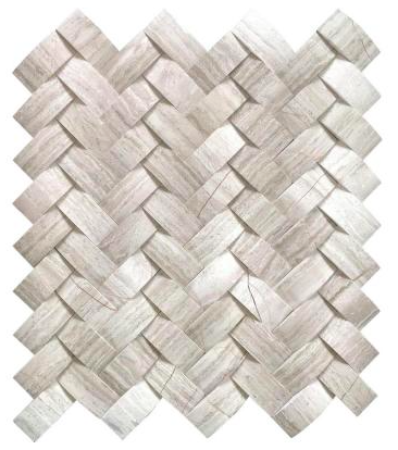 Athens Silver Cream Arched Herringbone Honed Mosaic