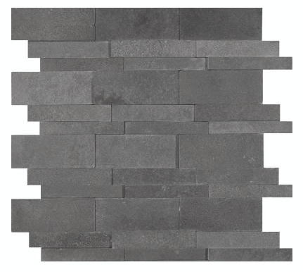 Basalt Neptune 3D 12 x 12" Honed Basalt Mosaic Tile