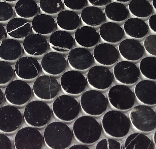 Nero Marquina (Black Marble) 1" Pennyround Polished Mosaic