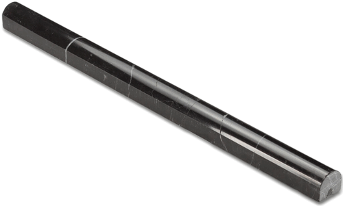 Nero Marquina Polished Black Marble Pencil 3/4" Round Trim