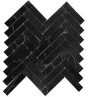 Nero Marquina (Black Marble) 1x4" Herringbone Honed Mosaic Tile Nero Marquina (Black Marble) 1x4" Herringbone Honed Mosaic Tile
