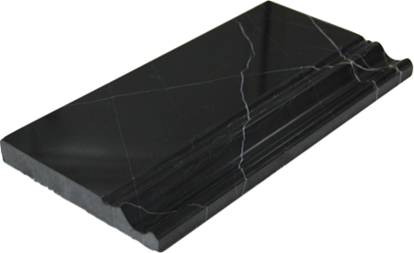 Nero Marquina Black Marble Polished 12" Skirting Baseboard