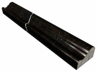 Nero Marquina Black Marble 12" Chair Rail Polished