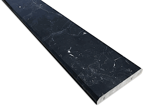 Nero Marquina Polished Black Marble 6x36 Threshold Saddle