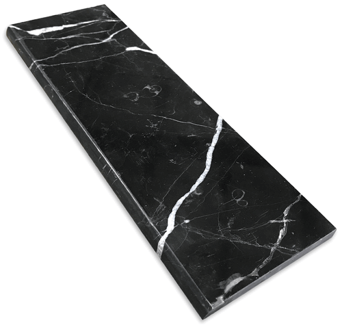 Nero Marquina Polished 4x12" Black Marble Tile Bullnose Marble Tile