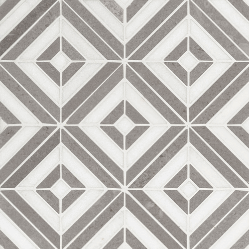 Rhombix Dove Polished Marble Mosaic Floor and Wall Tile