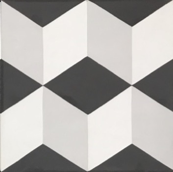 (SAMPL1 PIECE) Handmade Cement Tiles Harlequin Cubes
