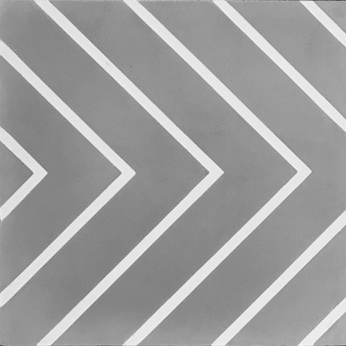 (SAMPLE 1 PIECE) Handmade Cement Maze Labyrinth Gray Base White Line
