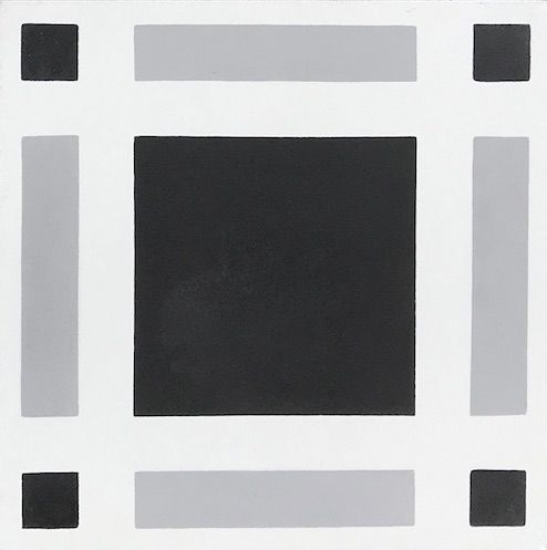 (SAMPLE 1 PIECE) Handmade Cement Tile Plaid Gray Black and White
