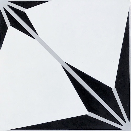 SAMPLE 1 PIECE) Handmade Cement Tile Polaris Black White Star