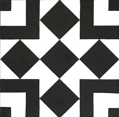 (SAMPLE 1 PIECE) Handmade Cement Tiles Harlequin Black