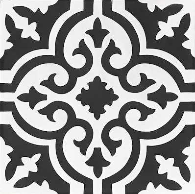 (SAMPLE 1 PIECE) Handmade Cement Tiles Laurent Black