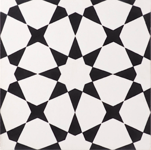 (SAMPLE 1 PIECE) Handmade Cement Tiles Medina Black