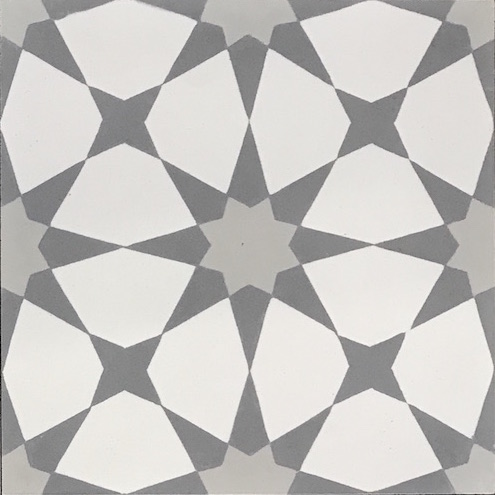 (SAMPLE 1 PIECE) Handmade Encaustic Cement Tiles Medina Gray