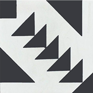 (SAMPLE 1 PIECE) Handmade Encaustic Cement Tiles Tadla Black and White