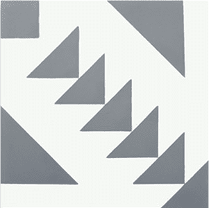 (SAMPLE 1 PIECE) Handmade Encaustic Cement Tiles Tadla Gray and White