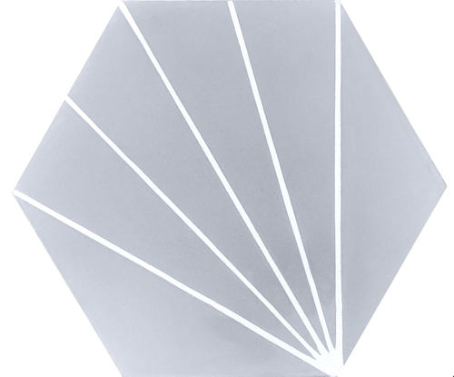 (SAMPLE 1 PIECE) Menara Hexagon in Gray and White Handmade Cement Tile