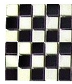(SAMPLE 4x4" PIECE) Black & White Checkered Polished Marble Border