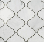 (SAMPLE APPROX. 6x6") Carrara Venato Honed Arabesque Marble Mosaic Tile