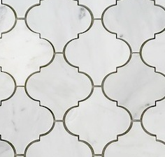 (SAMPLE APPROX. 6x6") Carrara Venato Honed Arabesque Marble Mosaic Tile