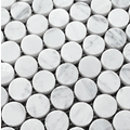 (SAMPLE) Carrara Bianco Polished 1" Penny Rounds Mosaic Tile 