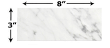 (SAMPLE) Carrara Bianco Polished 3x8" Subway Mosaic Tile (2 Pieces)