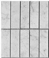 (Sample) Carrara Venato Honed Marble 1x3 Stacked Mosaic Tile