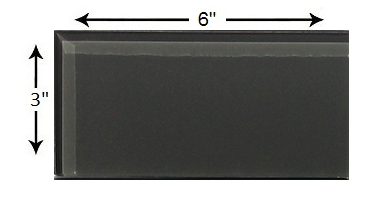 (SAMPLE PIECE) Charcoal Gray Glass 3 x 6 inch Subway Tile (8mm)