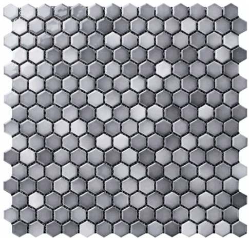 Shades of Gray Hexagon Porcelain Matte Mosaic Floor Wall Tile