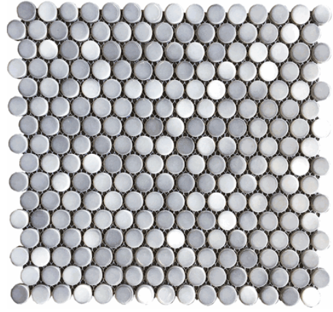 Shades of Gray Penny Porcelain Matte Finish Mosaic Floor Wall Tile