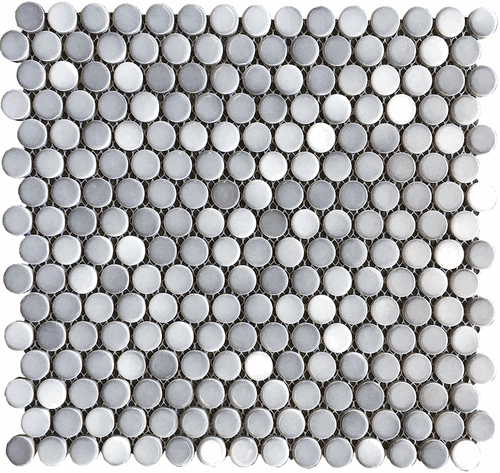 Shades of Gray Penny Porcelain Gloss Finish Mosaic Floor Wall Tile