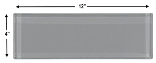 Smoke Gray Glass 4x12 inch Subway Tile (8mm)
