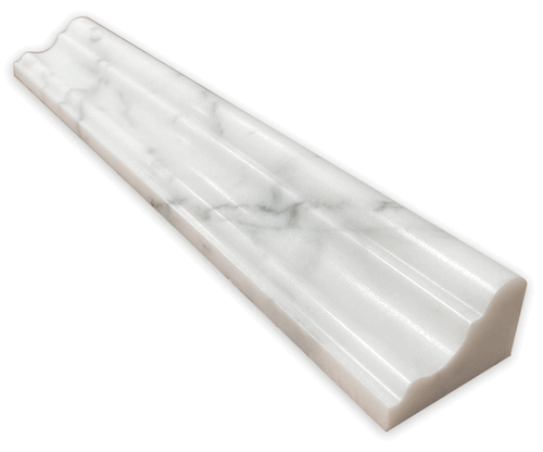 Statuario Marble White Honed 12" Marble Chair Rail Molding