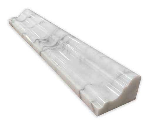 Statuario Marble White Polished 12" Marble Chair Rail Molding
