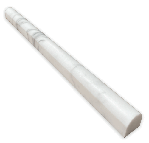 Statuario Marble White Polished 12" Marble Pencil Trim